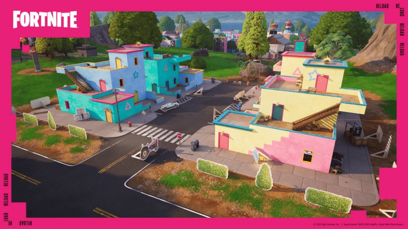Fortnite: Toutes les armes et objets dans le terrain de calmar rechargement