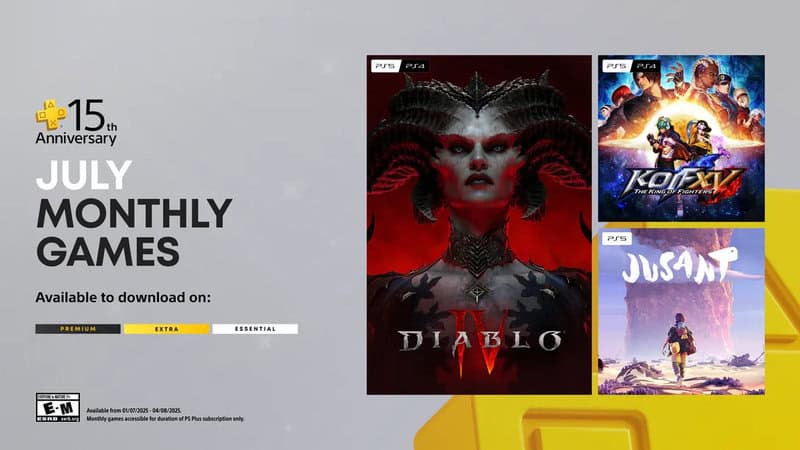 Les jeux mensuels PlayStation Plus pour juillet ont été révélés avec les événements de célébration du 15e anniversaire