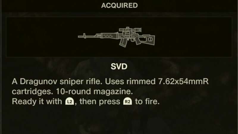 Metal Gear Solid Delta: Snake Eater - Tous les emplacements SVD Sniper Rifle